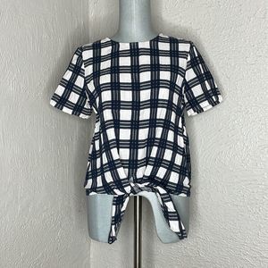 Madewell front-tie gingham top